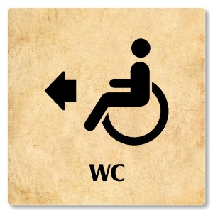 WC invalidé vlevo, 100x100mm, pergamen, Nevada